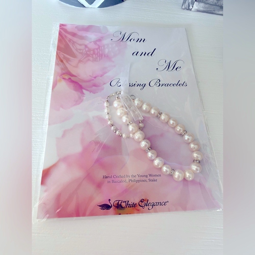 Brand New Mommy and Me blessing bracelet sterling silver freshwater pearls